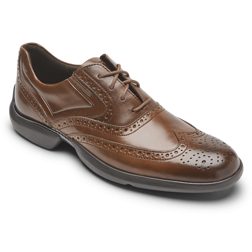 Rockport Singapore Mens Lace Up - Total Motion Advance Wingtip Brown - UV1845072